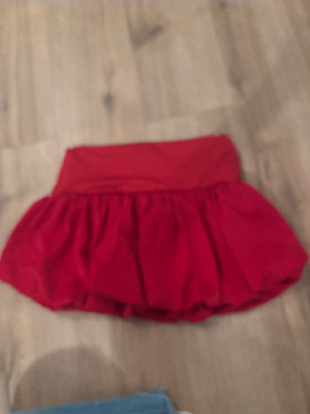 Red Women's Bubble Mini Skirt